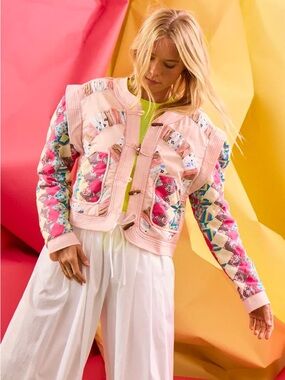 Women's Pink Patchwork Quilted Jacket